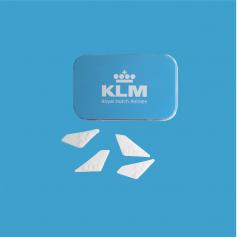 Corporate pepermuntjes KLM logo stansen en pregen
