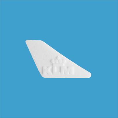 Op maat gemaakte pepermuntjes in vorm van vliegtuig vleugel met logo bedrukt